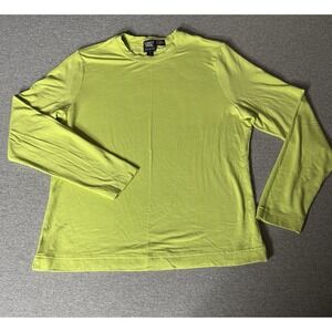 Worth Women's Medium Lime Green Long Sleeve Shirt scoop